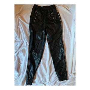 Faux Leather Joggers